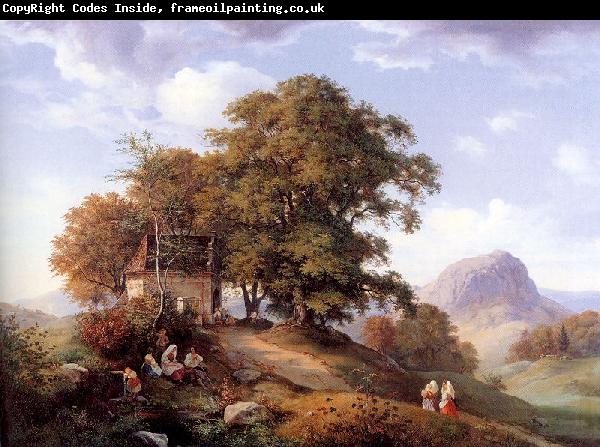 Oehme, Ernst Ferdinand An Autumn Afternoon near Bilin in Bohemia